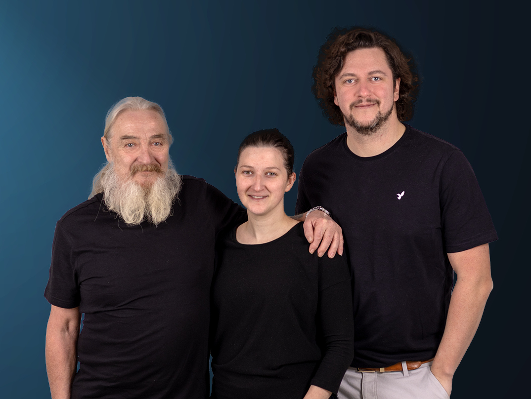 Helmut, Oliver und Theresa Pößnecker